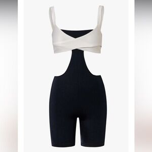 Baobab Active Romper in black and white